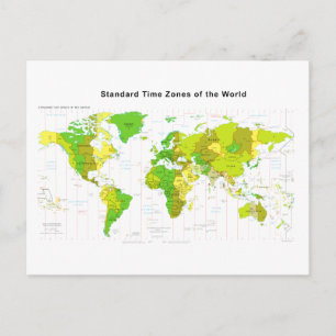 World Map 2013, standardtidszoner Vykort