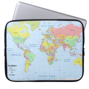 World Map Add Namn Padd Laptop sleeve