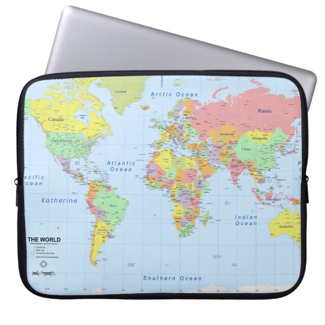 World Map Add Namn Padd Laptop sleeve (Framsidan)