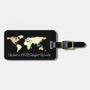 World Map Adress, vilken en underbar vit svart Bagagebricka