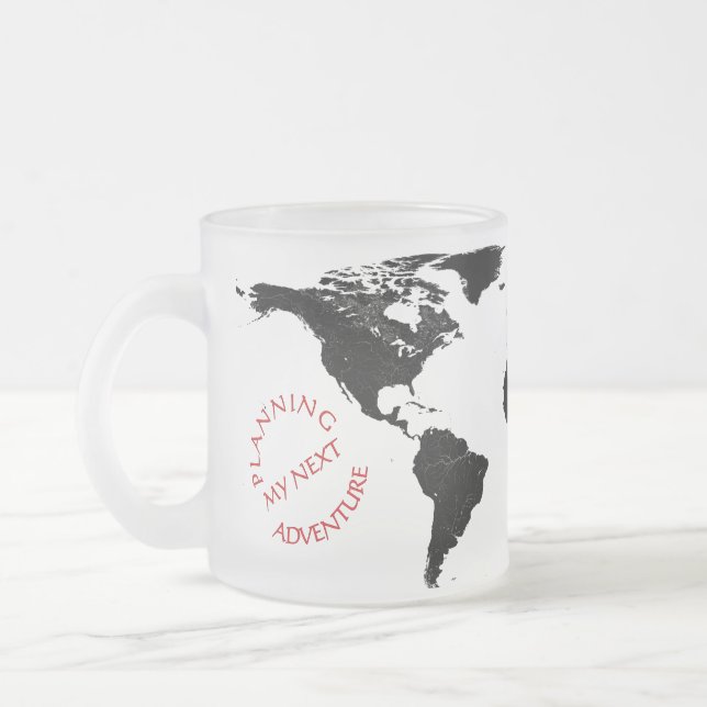 World Map Adventure – Personalized Frostad Glasmugg (Vänster)