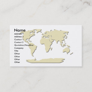 World Map, Affärskort Eggshell Visitkort