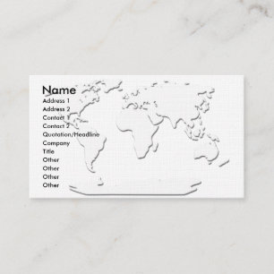 World Map Affärskort White Visitkort