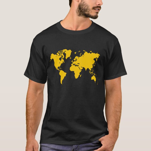 World Map - Amber T-shirt (Framsida)