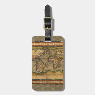 World Map Antique Ortelius Europe Travel Bagagebricka