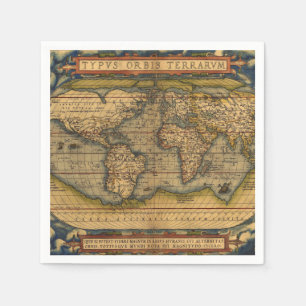 World Map Antique Ortelius Europe Travel Pappersservett