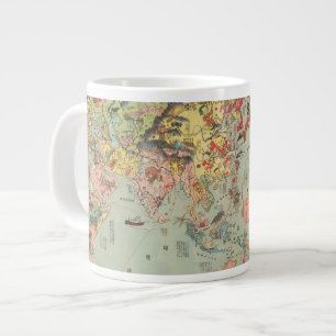 World Map at a Glance - World Luft Routes Jumbo Mugg