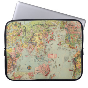 World Map at a Glance - World Luft Routes Laptop Fodral