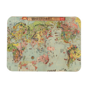 World Map at a Glance - World Luft Routes Magnet