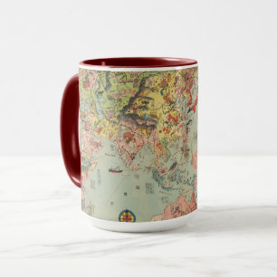 World Map at a Glance - World Luft Routes Mugg