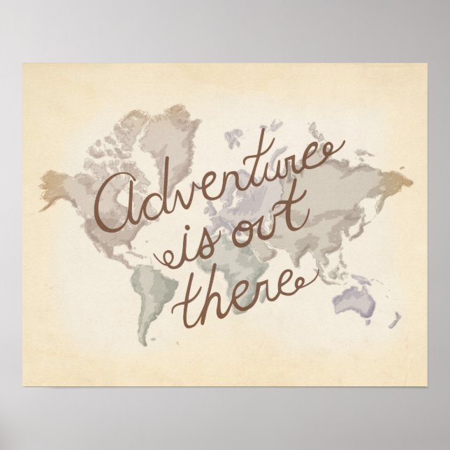 World Map Äventyr är där ute UPP Film Inspierat Poster (Framsidan)