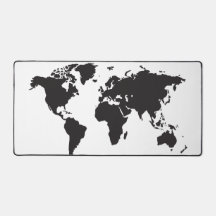 World Map Black and White Minimalist Design