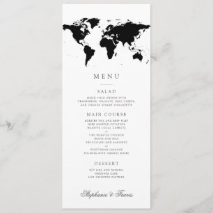 World Map Black White Editable Färg Meny