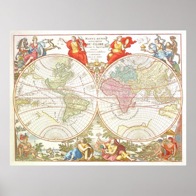 World Map c1694 Extra Large Poster (Framsidan)