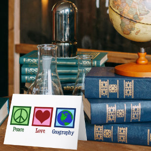 World Map Card för fredslärare i Kärlek Hälsningskort