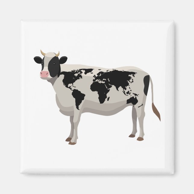 World Map Cow Magnet (Framsidan)