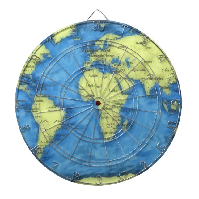 World Map Dart Board Darttavla (Framsidan)
