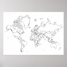 World Map Disline Poster