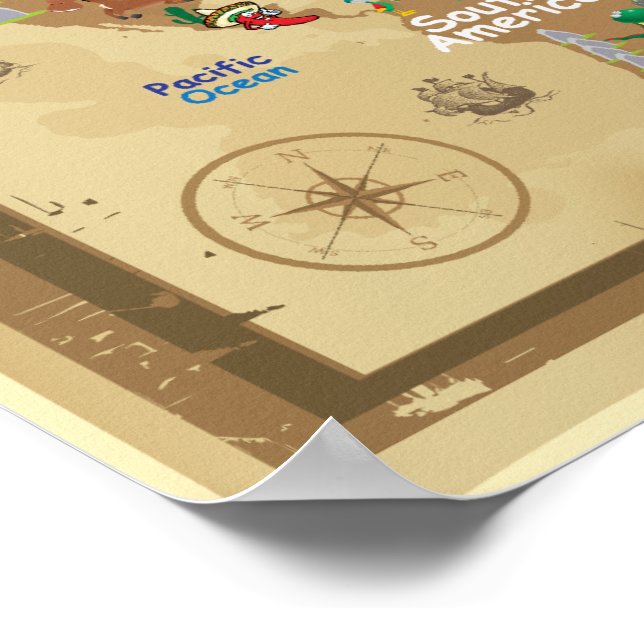 World Map För barn - Earthy Poster (Hörn)