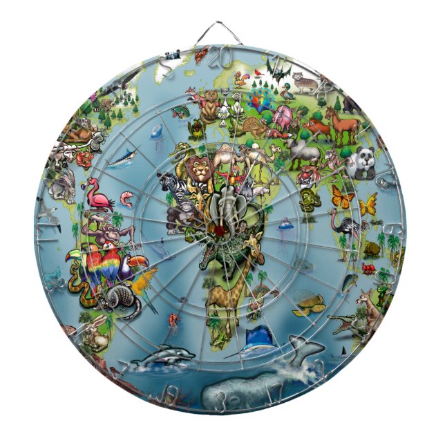 World Map för djur Darttavla (Framsidan)