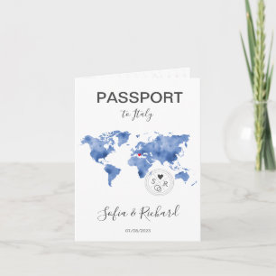 World Map för målpasset Watercolor för bröllop Inbjudan