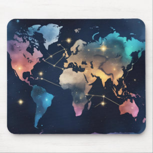 World Map Glitter - Watercolor Travel Art Musmatta