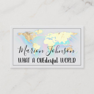 World Map Globe Karta Travel Agency Guld QR Grått Visitkort