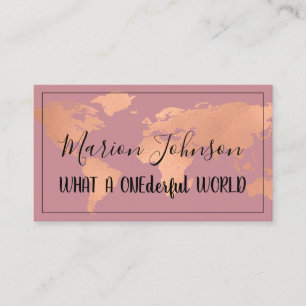 World Map Globe Karta Travel Agency Ro Lila Visitkort