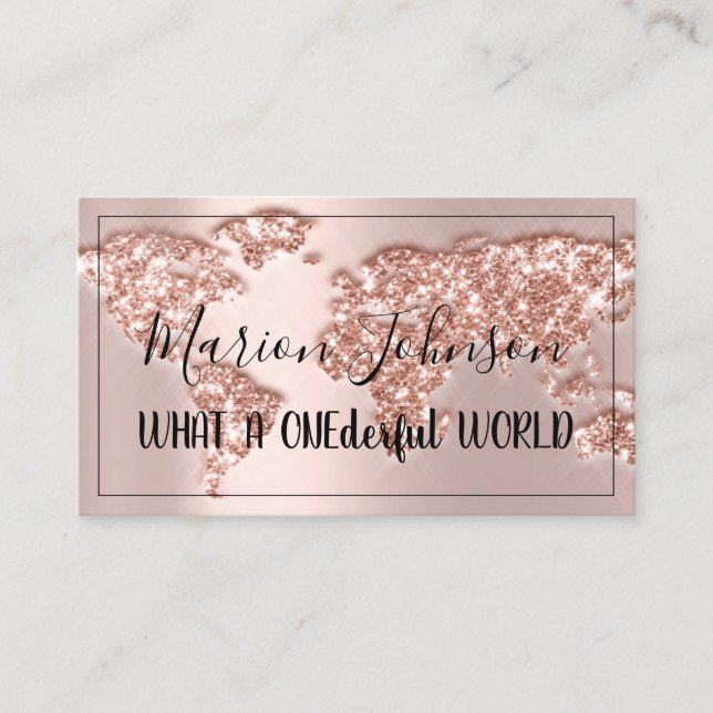 World Map Globe Karta Travel Agency Ro QRCODE Visitkort (Framsida)