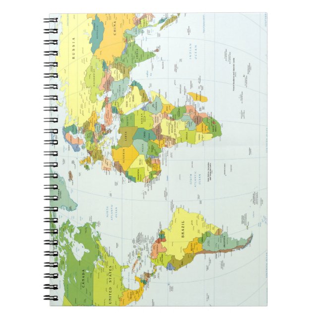 World Map Globe Land Atlas Anteckningsbok (Framsidan)