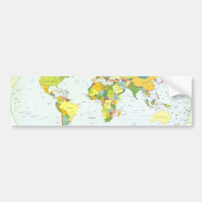 World Map Globe Land Atlas Bildekal (Framsidan)