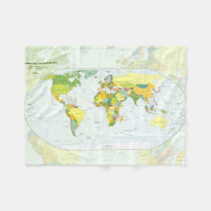 World Map Globe Land Atlas Fleecefilt