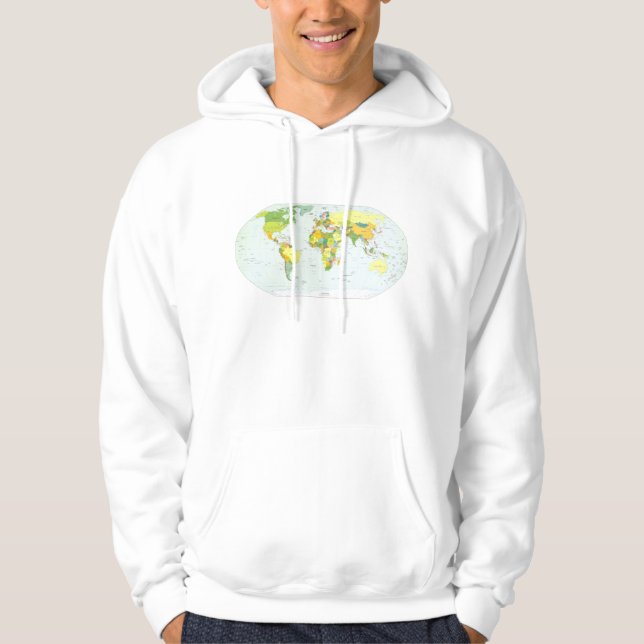 World Map Globe Land Atlas Hoodie (Framsida)