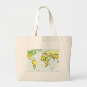 World Map Globe Land Atlas Jumbo Tygkasse