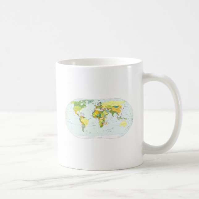 World Map Globe Land Atlas Kaffemugg (Höger)