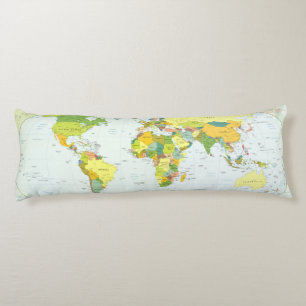 World Map Globe Land Atlas Kroppskudde