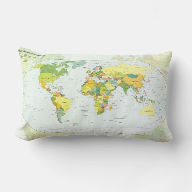 World Map Globe Land Atlas Lumbarkudde (Framsida)