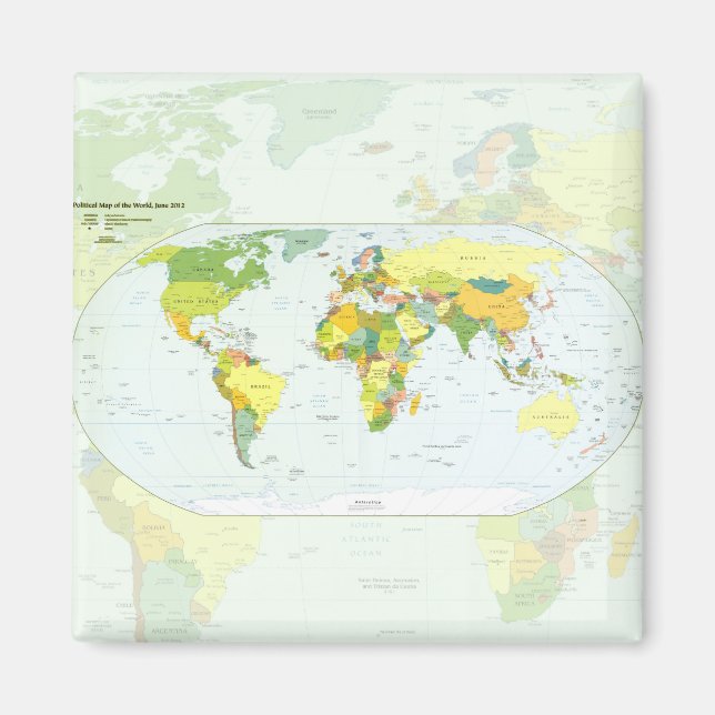 World Map Globe Land Atlas Magnet (Framsidan)