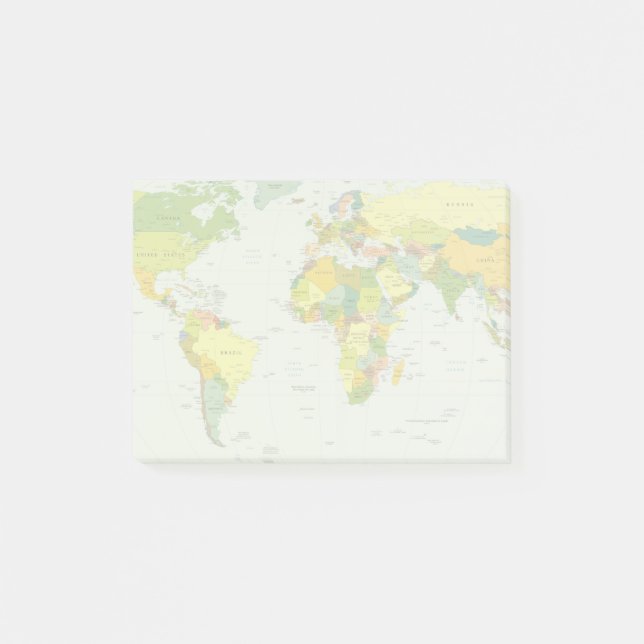 World Map Globe Land Atlas Post-it Block (Framsida)