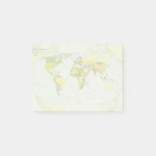 World Map Globe Land Atlas Post-it Block