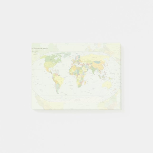 World Map Globe Land Atlas Post-it Block (Framsida)