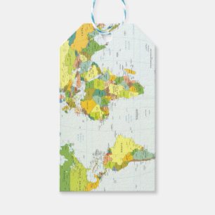 World Map Globe Land Atlas Presentetikett