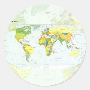 World Map Globe Land Atlas Runt Klistermärke