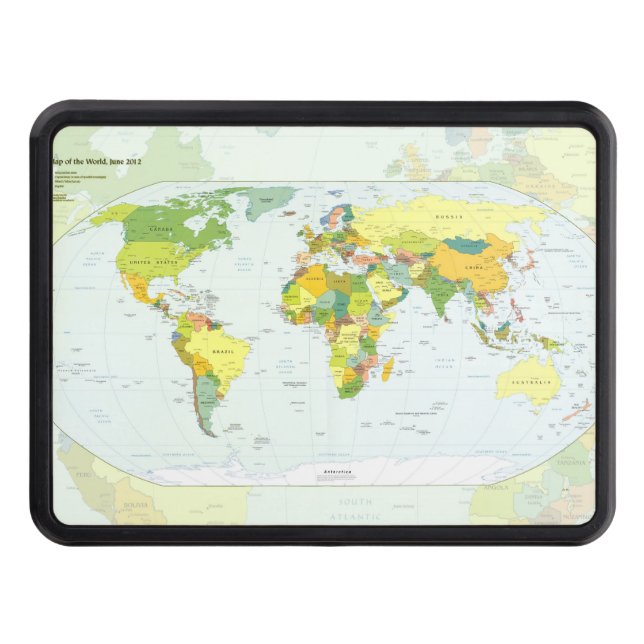 World Map Globe Land Atlas Skydd För Dragkrok (Framsidan)