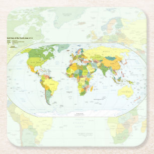 World Map Globe Land Atlas Underlägg Papper Kvadrat