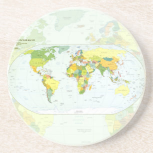 World Map Globe Land Atlas Underlägg Sandsten