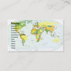World Map Globe Land Atlas Visitkort