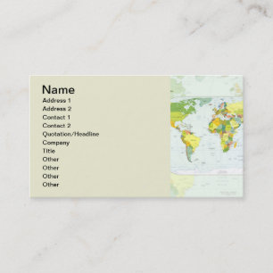 World Map Globe Land Atlas Visitkort