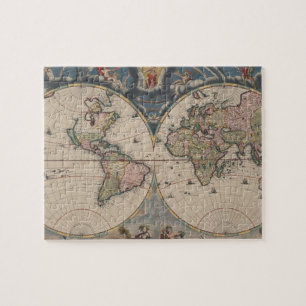 World Map Globe Travel Antique Pussel