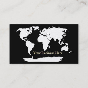 World Map Guld/Black Affärskort 1 Visitkort
